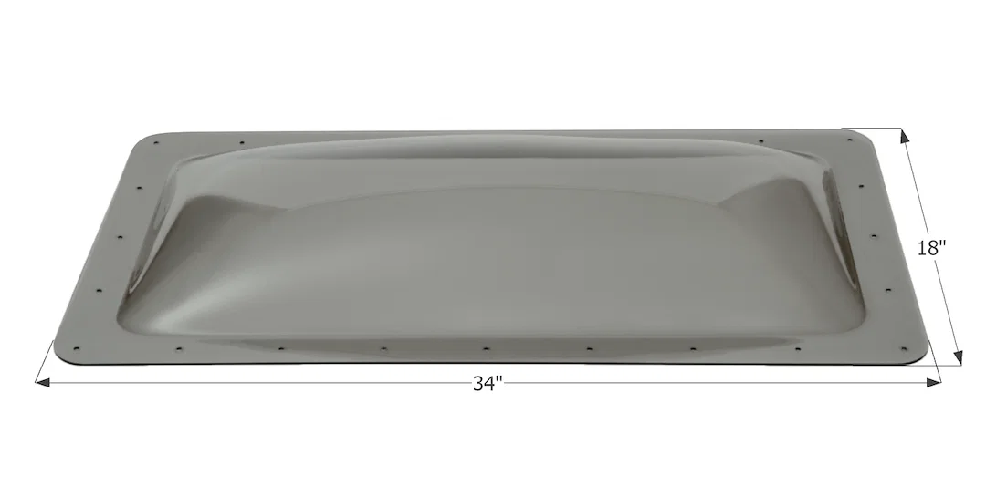12117 – ICON Skylight, 4 Inch High Bubble Type Dome Rectangular For 30 Inch Length x 14 Inch Width Opening 34 Inch Le...
